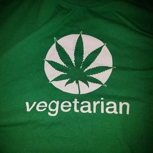 Vegetarian Pot Leaf Marijuana Shirt 420 Kush Hemp
